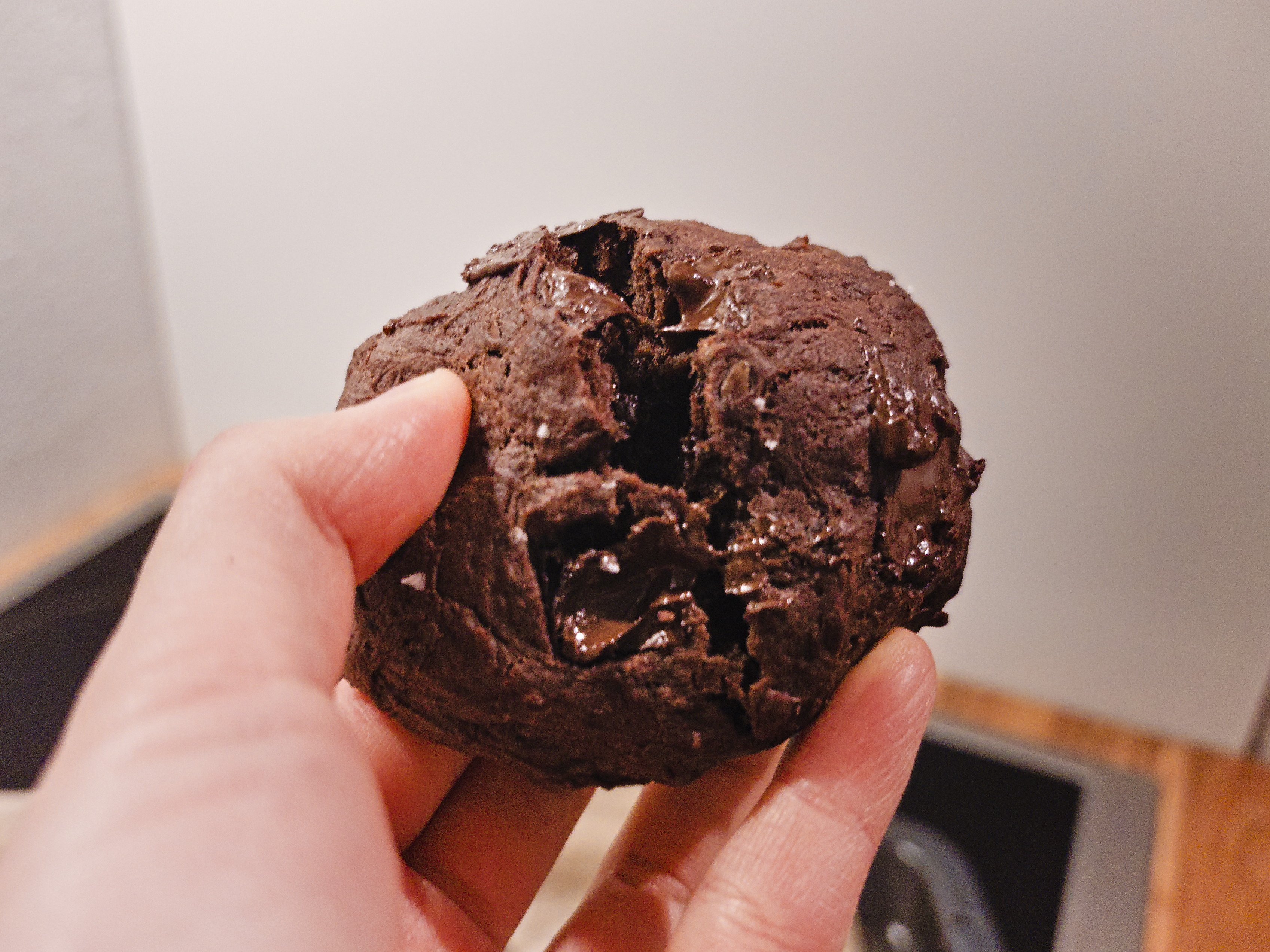 The texture of the cookie close-up