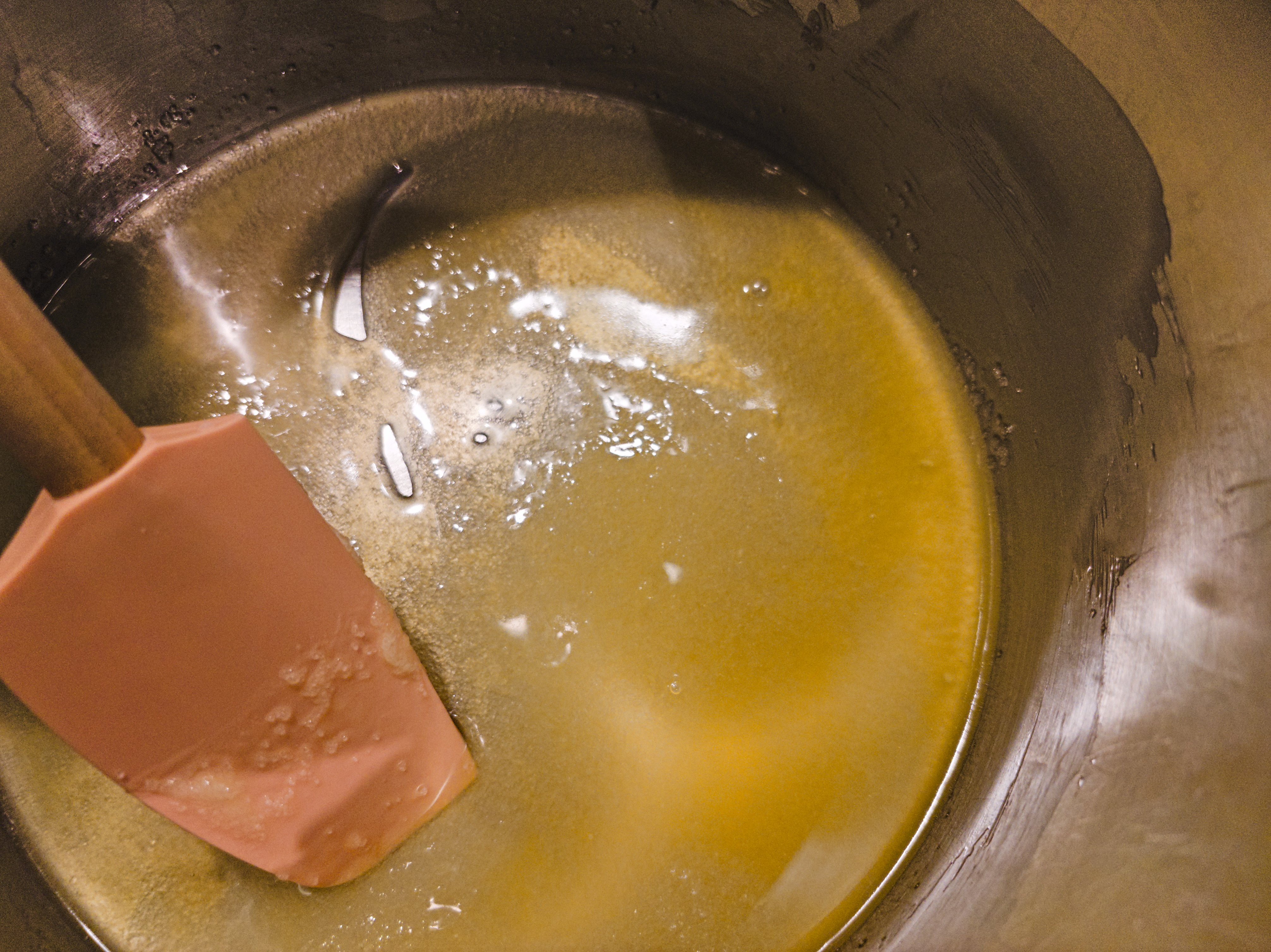 Butter, sugar, and syrup mixed