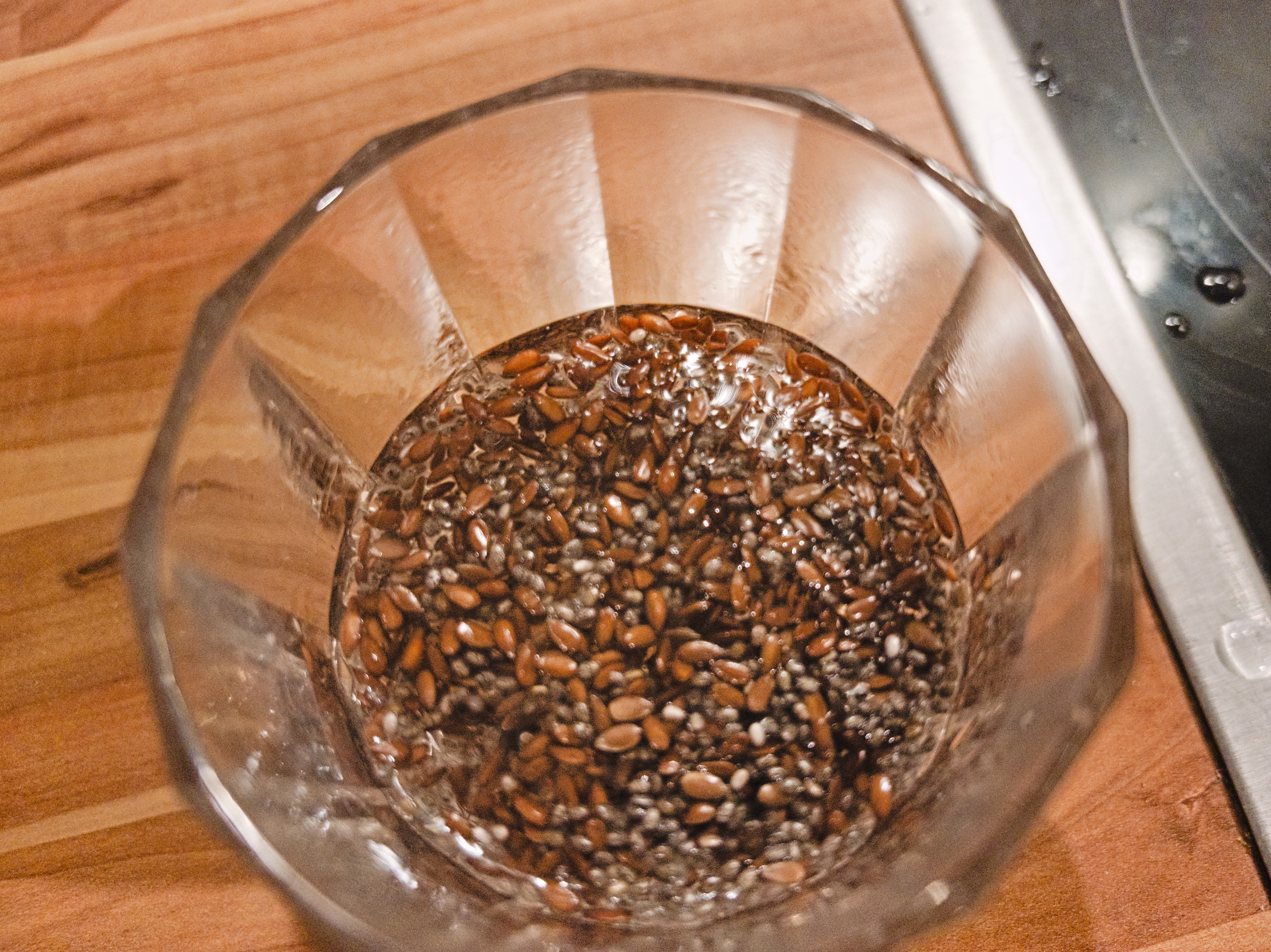 Flax and chia in water