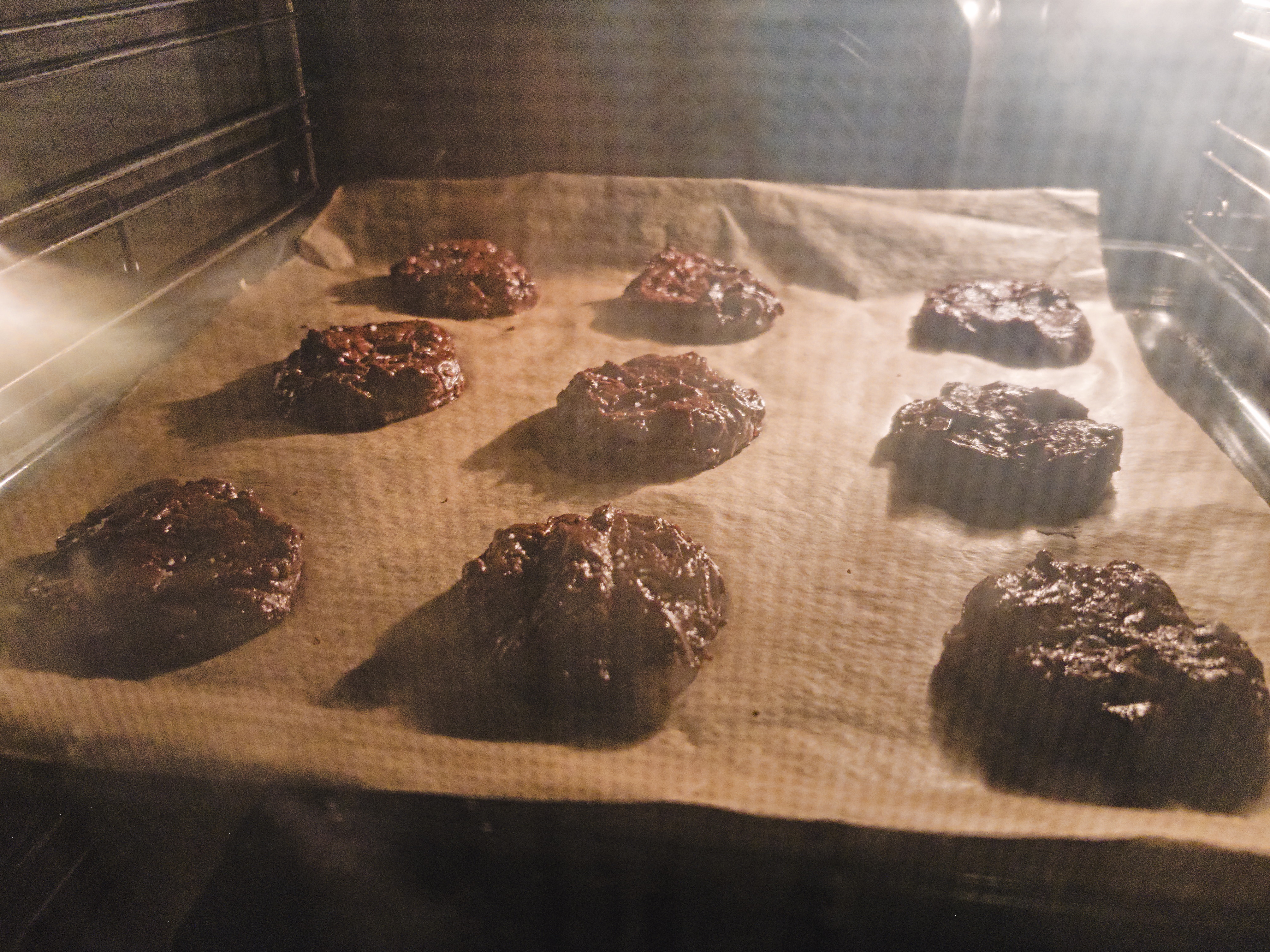Cookies baking in the oven